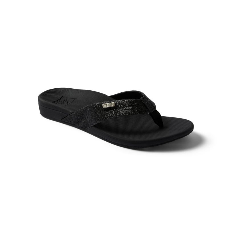 Reef Ortho Spring Womens Flip Flop, Arch Support and Soft Cushion Footbed, Black/Black Glitter, 6 - Image 3